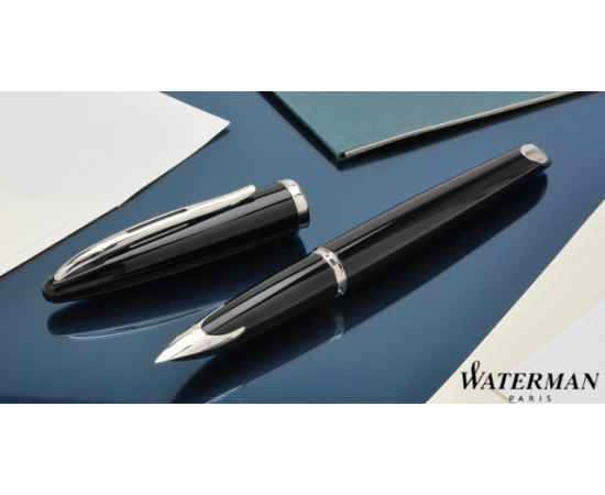 Перьевая ручка Waterman Carene, цвет: Black ST, перо: F или М чернила: blue, изображение 9