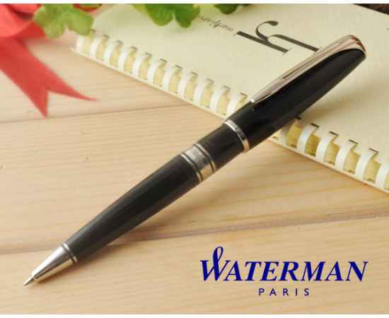 Шариковая ручка Waterman Charleston, цвет: Black/CT, стержень: Mblue, изображение 2