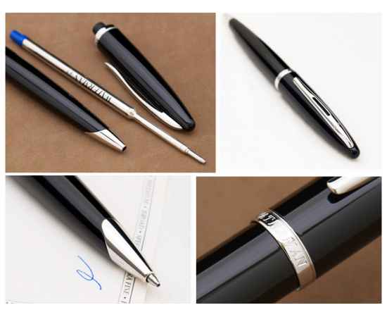 Шариковая ручка Waterman Carene, цвет: Black ST, стержень: Mblu, изображение 4