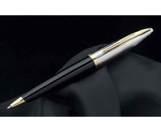 Шариковая ручка Waterman Carene De Luxe, цвет: Black/Silver, стержень: Mblue, изображение 3