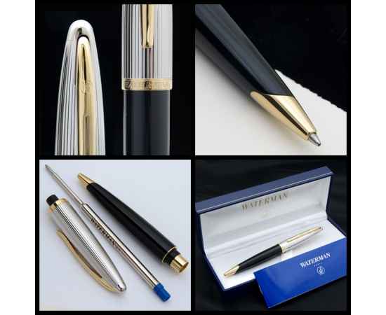 Шариковая ручка Waterman Carene De Luxe, цвет: Black/Silver, стержень: Mblue, изображение 4