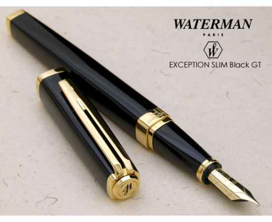 Перьевая ручка Waterman Exception, цвет: Slim Black GT, перо: F/M, изображение 3