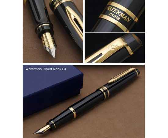 Перьевая ручка Waterman Expert 3, цвет: Black Laque GT, перо: F, изображение 5