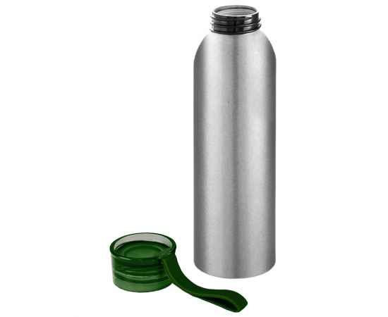 Бутылка для воды VIKING SILVER 650мл. Серебристая с зеленой крышкой 6141.02, изображение 2
