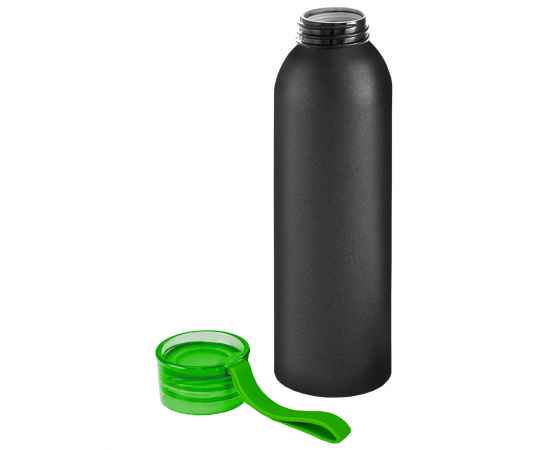 Бутылка для воды VIKING BLACK 650мл. Черная с салатовой крышкой 6142.15, изображение 2