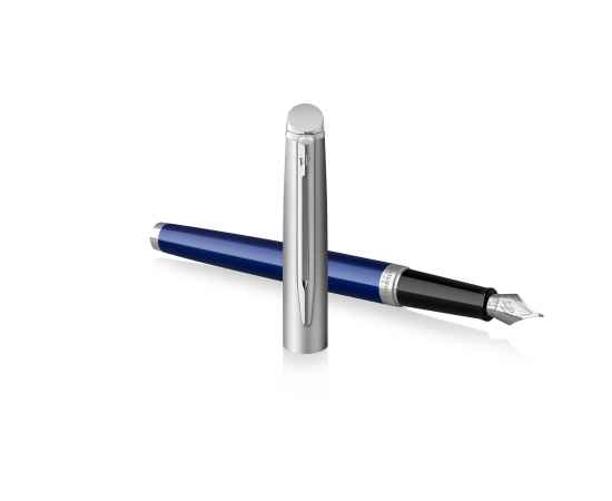 Перьевая ручка Waterman Hemisphere Entry Point Stainless Steel with Blue Lacquer в подарочной упаковке, изображение 3
