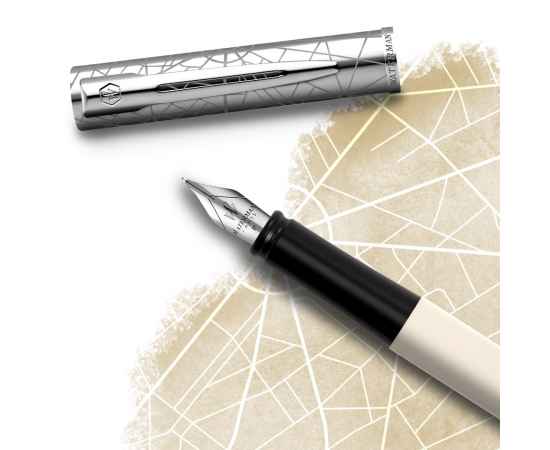 Перьевая ручка Waterman Graduate Allure Deluxe White, перо: F, цвет чернил: blue, в падарочной упаковке., изображение 5