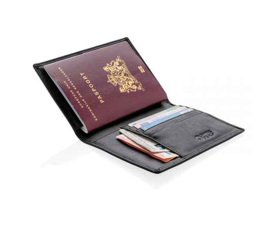 Обложка для паспорта Swiss Peak с защитой от сканирования RFID, Черный, Цвет: черный, Размер: Длина 0,6 см., ширина 10 см., высота 14 см., изображение 2