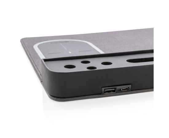 Коврик для мышки с беспроводным зарядным устройством, 5W и USB, черный,, Цвет: черный, Размер: Длина 27 см., ширина 25 см., высота 3 см., изображение 7