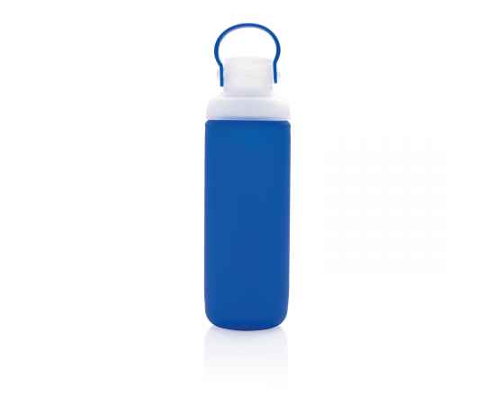 Стеклянная бутылка в силиконовом чехле, Синий, Цвет: синий, Размер: , высота 22,2 см., диаметр 7 см., изображение 2
