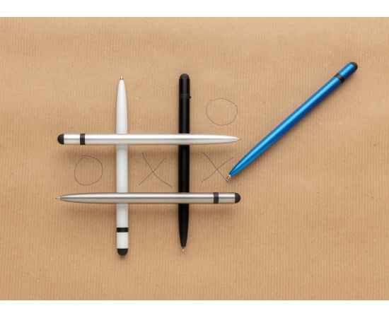 Металлическая ручка-стилус Slim, серебряный,, Цвет: серебряный, Размер: , высота 14 см., диаметр 0,8 см., изображение 4