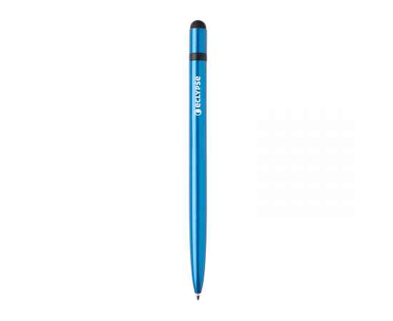Металлическая ручка-стилус Slim, синий,, Цвет: синий, Размер: , высота 14 см., диаметр 0,8 см., изображение 2