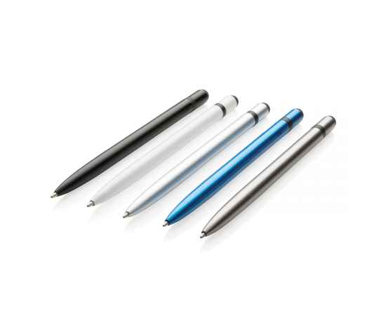 Металлическая ручка-стилус Slim, синий,, Цвет: синий, Размер: , высота 14 см., диаметр 0,8 см., изображение 3
