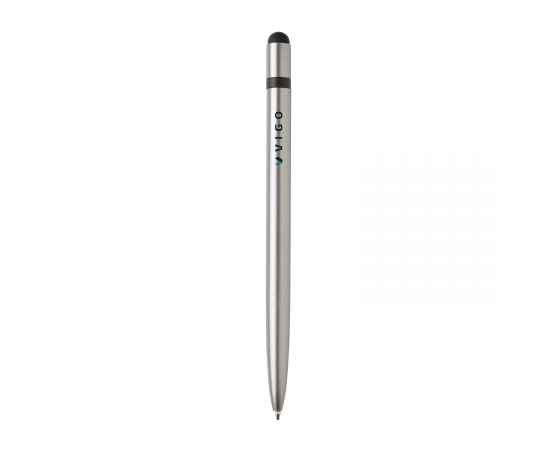 Металлическая ручка-стилус Slim, серый,, Цвет: серый, Размер: , высота 14 см., диаметр 0,8 см., изображение 2