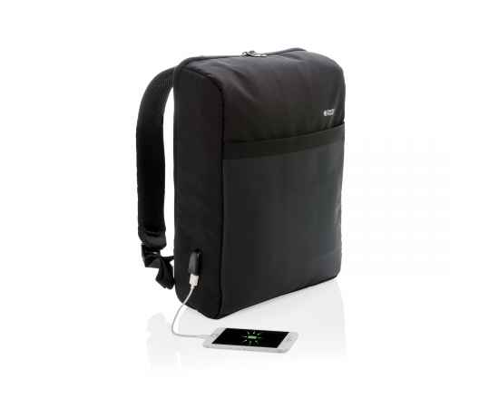 Антикражный рюкзак Swiss Peak 15'  с RFID защитой и разъемом USB, Черный, Цвет: черный, Размер: Длина 30 см., ширина 10 см., высота 43 см., изображение 2