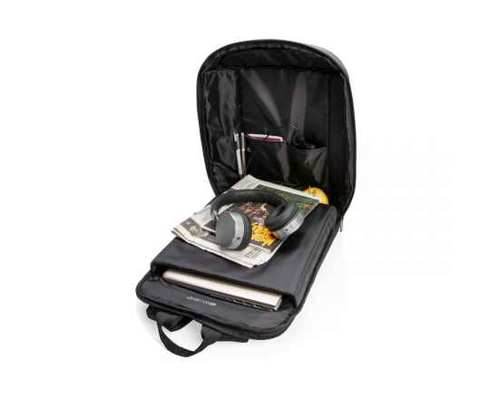 Антикражный рюкзак Madrid с разъемом USB и защитой RFID, Черный, Цвет: черный, Размер: Длина 30 см., ширина 14,5 см., высота 45,5 см., изображение 9