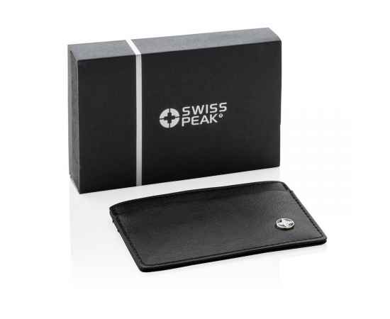 Бумажник Swiss Peak с защитой от сканирования RFID, Черный, Цвет: черный, Размер: Длина 0,3 см., ширина 10,3 см., высота 7 см., изображение 2