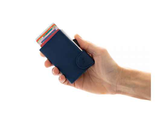 Кошелек с держателем для карт C-Secure RFID, Синий, Цвет: синий, Размер: Длина 9,5 см., ширина 6,8 см., высота 1,6 см., изображение 11