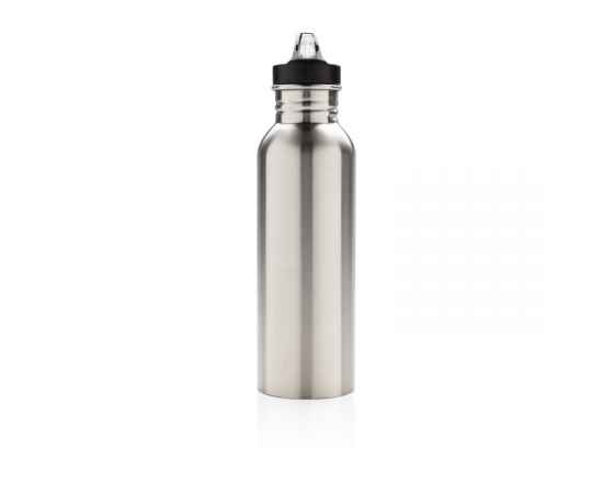 Спортивная бутылка для воды Deluxe, Серый, Цвет: серебряный, Размер: , высота 26 см., диаметр 7 см., изображение 2