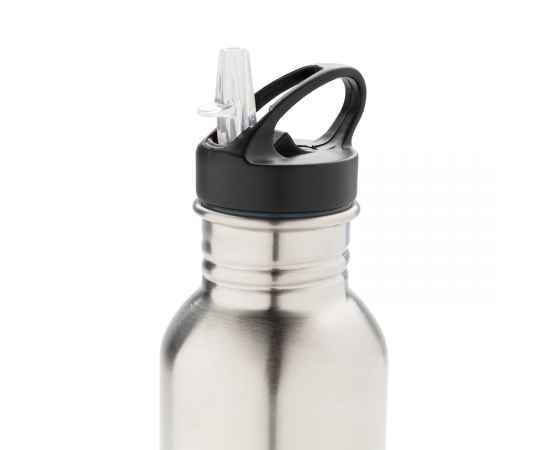 Спортивная бутылка для воды Deluxe, Серый, Цвет: серебряный, Размер: , высота 26 см., диаметр 7 см., изображение 10