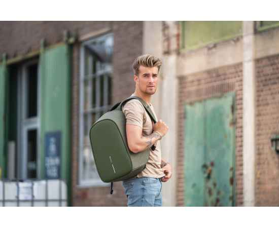 Антикражный рюкзак Bobby Hero Regular, Зеленый, Цвет: зеленый, Размер: Длина 29 см., ширина 16 см., высота 45 см., изображение 4