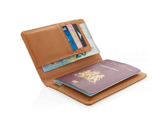 Эко-обложка для паспорта Cork  с RFID защитой, Коричневый, Цвет: коричневый, Размер: Длина 14 см., ширина 0,8 см., высота 10,5 см., изображение 8