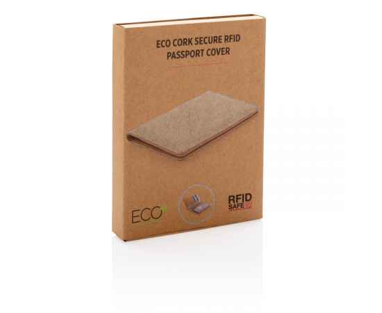 Эко-обложка для паспорта Cork  с RFID защитой, Коричневый, Цвет: коричневый, Размер: Длина 14 см., ширина 0,8 см., высота 10,5 см., изображение 2