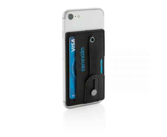 Картхолдер c RFID защитой для телефона 3-в-1, черный,, Цвет: черный, Размер: Длина 10,2 см., ширина 6,3 см., высота 0,3 см., изображение 3