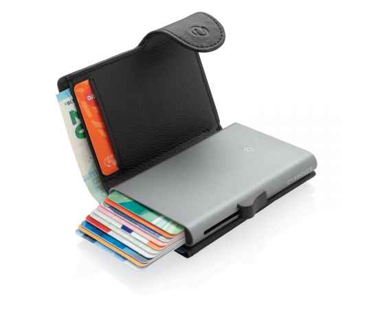 Кошелек XL с держателем для карт C-Secure RFID, Черный, Цвет: черный, Размер: Длина 7 см., ширина 2 см., высота 9,8 см., диаметр 12 см., изображение 3