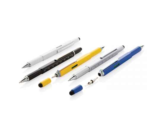 Многофункциональная ручка 5 в 1, черный,, Цвет: черный, Размер: , ширина 1,3 см., высота 15 см., изображение 5
