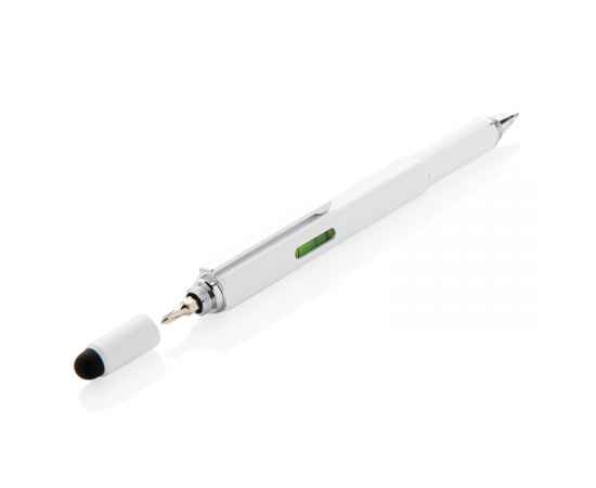 Многофункциональная ручка 5 в 1, белый,, Цвет: белый, Размер: , ширина 1,3 см., высота 15 см., изображение 3
