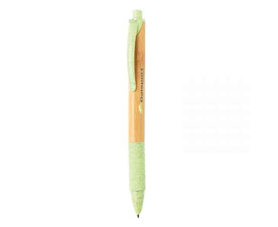 Ручка из бамбука и пшеничной соломы, Зеленый, Цвет: зеленый, Размер: , высота 14,2 см., диаметр 1,1 см., изображение 3