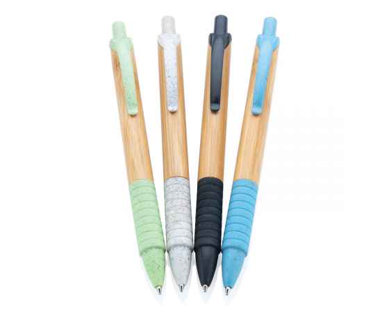 Ручка из бамбука и пшеничной соломы, Зеленый, Цвет: зеленый, Размер: , высота 14,2 см., диаметр 1,1 см., изображение 4