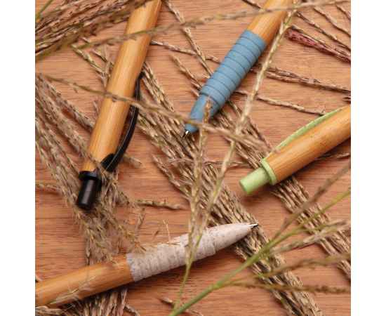 Ручка из бамбука и пшеничной соломы, Зеленый, Цвет: зеленый, Размер: , высота 14,2 см., диаметр 1,1 см., изображение 5