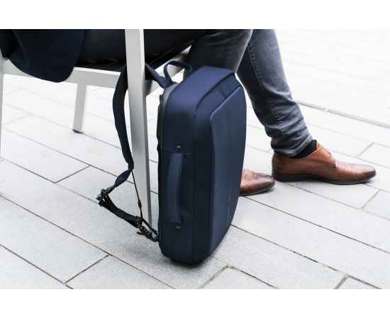 Сумка-рюкзак Bobby Bizz с защитой от карманников, Синий, Цвет: синий, черный, Размер: Длина 28 см., ширина 10 см., высота 41 см., изображение 27
