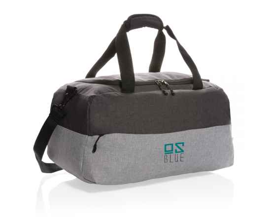 Двухцветная дорожная сумка с RFID из RPET, Серый, Цвет: серый, Размер: Длина 48 см., ширина 24 см., высота 25 см., изображение 3