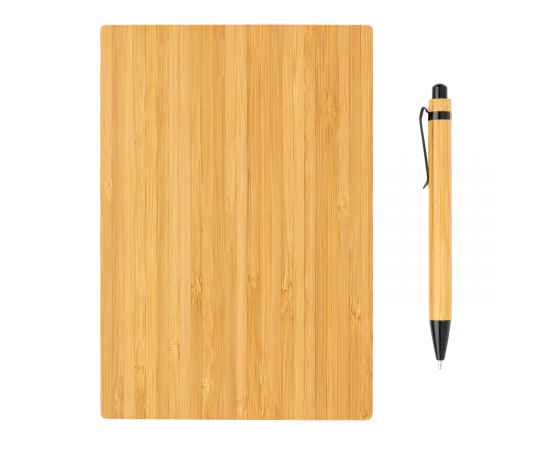 Набор из блокнота и ручки Bamboo, А5, Коричневый, Цвет: коричневый, Размер: Длина 18,8 см., ширина 13 см., высота 1,5 см., изображение 7