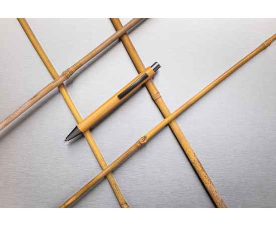 Тонкая бамбуковая ручка, Серый, Цвет: коричневый, серебряный, Размер: , высота 13,8 см., диаметр 1,1 см., изображение 4
