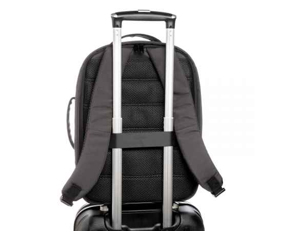 Антикражный рюкзак Impact из RPET AWARE™ для ноутбука 15.6', Черный, Цвет: черный, Размер: Длина 30 см., ширина 12 см., высота 40,5 см., изображение 11