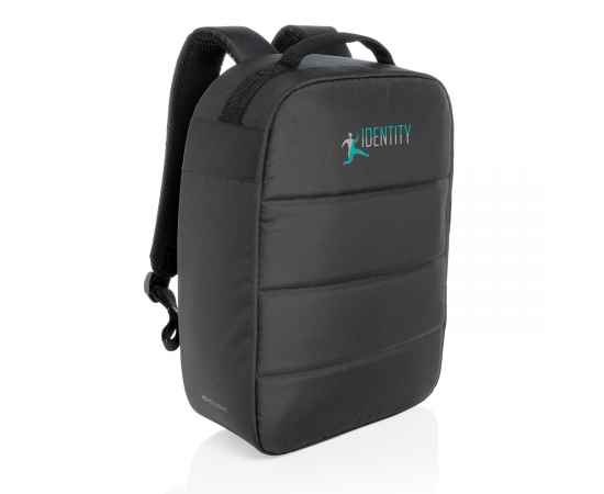 Антикражный рюкзак Impact из RPET AWARE™ для ноутбука 15.6', Черный, Цвет: черный, Размер: Длина 30 см., ширина 12 см., высота 40,5 см., изображение 3