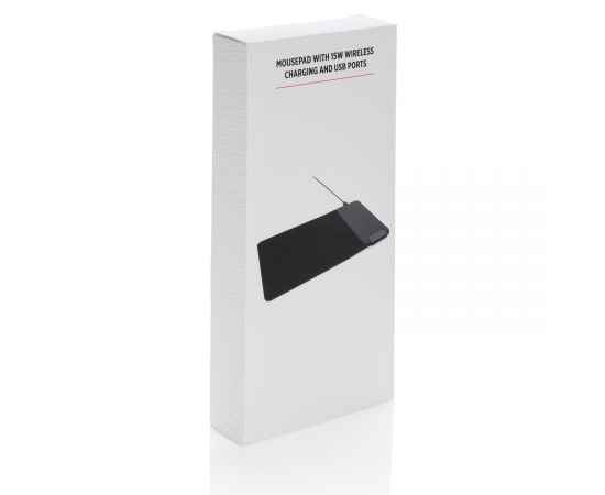Коврик для мыши с беспроводной зарядкой 15 Вт и портами USB, черный,, Цвет: черный, Размер: Длина 32 см., ширина 22 см., высота 0,8 см., изображение 9