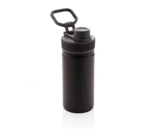 Спортивная вакуумная бутылка из нержавеющей стали, 550 мл, Черный, Цвет: черный, Размер: , высота 20 см., диаметр 7,6 см., изображение 3