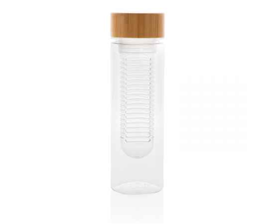 Бутылка-инфьюзер с крышкой из бамбука, Прозрачный, Цвет: прозрачный, Размер: , высота 22,7 см., диаметр 6,8 см., изображение 3