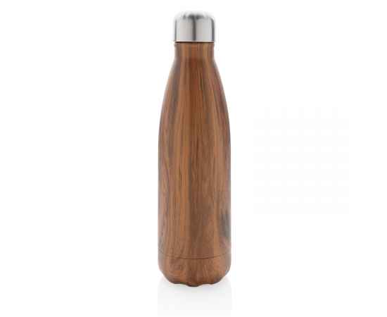 Вакуумная бутылка с принтом под дерево, Коричневый, Цвет: коричневый, Размер: , высота 25,8 см., диаметр 6,7 см., изображение 7