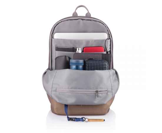 Антикражный рюкзак Bobby Soft, Коричневый, Цвет: коричневый, Размер: Длина 30 см., ширина 18 см., высота 45 см., изображение 9