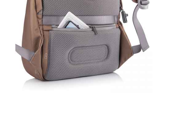 Антикражный рюкзак Bobby Soft, Коричневый, Цвет: коричневый, Размер: Длина 30 см., ширина 18 см., высота 45 см., изображение 10
