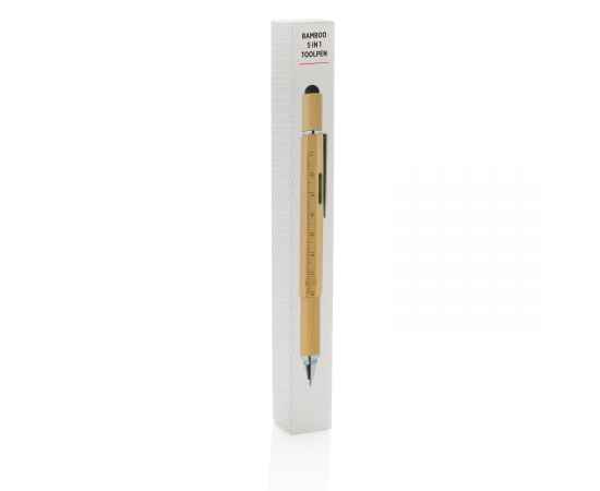 Многофункциональная ручка 5 в 1 Bamboo, коричневый,, Цвет: коричневый, Размер: , ширина 1,3 см., высота 15 см., изображение 11