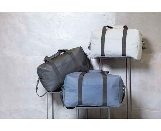 Дорожная сумка из гладкого полиуретана, Серый, Цвет: серый, Размер: Длина 50 см., ширина 25 см., высота 28 см., изображение 5