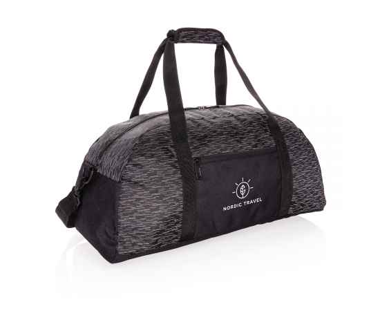Светоотражающая спортивная сумка из RPET AWARE™, Черный, Цвет: черный, Размер: Длина 52 см., ширина 26 см., высота 25 см., изображение 3