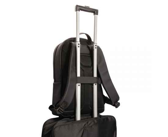 Рюкзак для ноутбука Swiss Peak Deluxe из экокожи (без ПВХ), Черный, Цвет: черный, Размер: Длина 49 см., ширина 30 см., высота 11 см., изображение 9